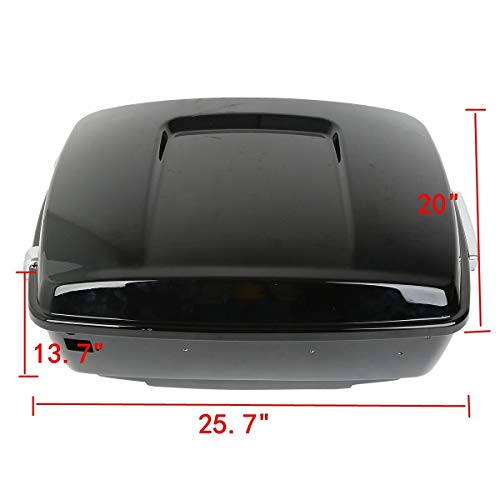 TCMT King Trunk Box Wrap-Around Backrest LED Brake Taillight Speakers Fit For Harley 2014-2025 Touring CVO Road King Road Glide Street Glide Electra Glide Pack - color: Style A+Speakers#1+Smoke Taillight