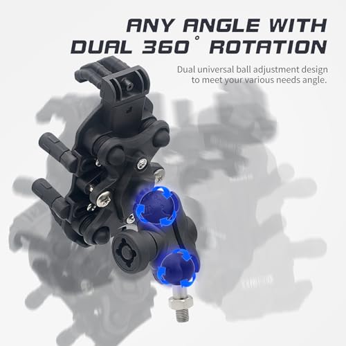 HXBER Motorcycle Phone Mount, Motorcycle Phone Mount Holder with Vibration Dampener Anti-Theft Motorcycle Cell Phone Holder 360° Adjustable Rotation Motorbike M10 Ball Head Mount