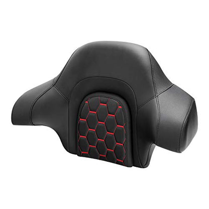 C.C. RIDER Wrap Around King Tour Trunk Backrest fit for Harley Touring Road King Street Glide Road Glide Electra Glide 2014-2024 - color: Passenger Backrest 16#Red Stitching