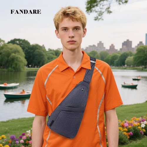 FANDARE Lightweight Sling Bag Men Chest Pack with Reflective Strips Women Versatile Motorcycle Crossbody Bags Cover Shoulder Carry Body Wallet for Hiking Running Outdoor Travel Daypacks Blue B - color: Blue B