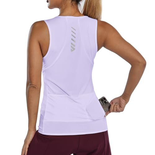 Wulibike Sleeveless Cycling Jersey Women Running Shirts Vest bike top Summer Biking tank Basic Top With Pockets - color: 1-purple, size: X-Small