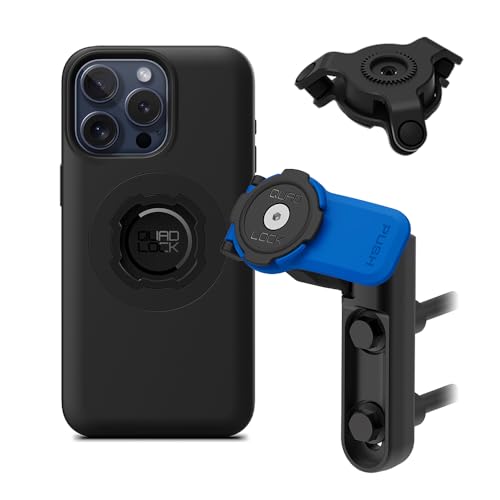 Quad Lock Brake/Clutch Motorcycle Phone Mount with Vibration Dampener and MAG Phone Case for iPhone 15 Pro Max - size: iPhone 15 Pro Max