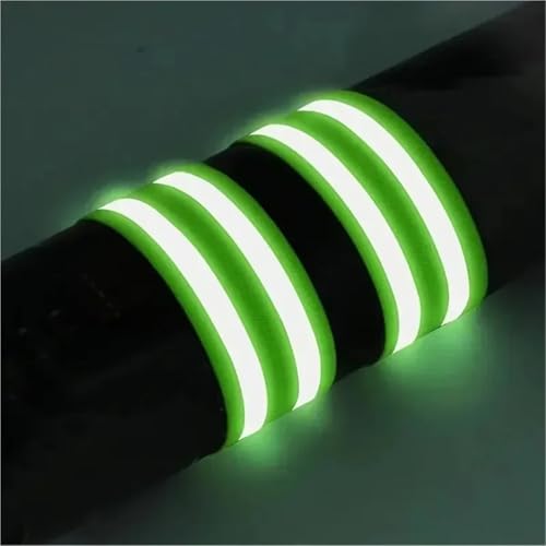 28PCS Reflect Straps for Night Walking Cycling Running Safety Reflector Tape Reflective Bands for Wrist Arm Ankle Leg High Visibility Green