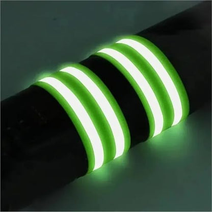 28PCS Reflect Straps for Night Walking Cycling Running Safety Reflector Tape Reflective Bands for Wrist Arm Ankle Leg High Visibility Green