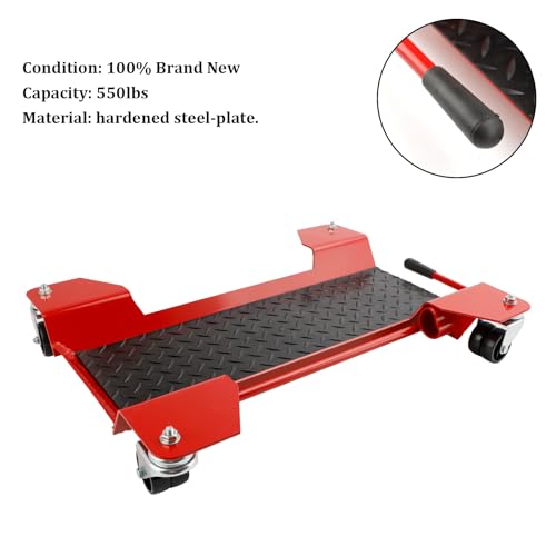 Bruce&Shark Motorcycle Center Stand Move Dolly Mover with 360 Degree Casters for Home Garage,Workshop, Display Room,500 lb Weight Capacity,Hardened Steel-Plate