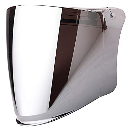 Flip Shield Visor for 3-Snap Motorcycle Half Open Face Helmets (Chrome Mirror) - color: Chrome Mirror