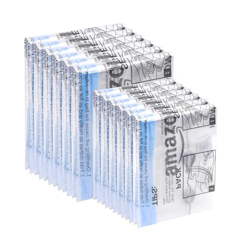 Amazon Basics Roll-Up Travel Compression Storage Bags for Clothes and Towels, No Vacuum Needed, Clear, 12 Pack (6 Small & 6 Medium)