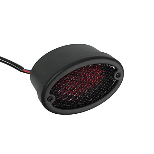 FATECIM Motorcycle LED Tail Light Cat Eye Rear & Brake Light Red Lens Integrated License Plate Lamp Universal Fit for Motorcycle/Cruisers/Bikes (Black) - color: 3036-Black