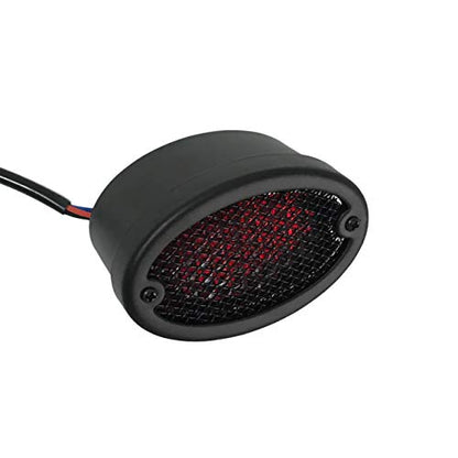 FATECIM Motorcycle LED Tail Light Cat Eye Rear & Brake Light Red Lens Integrated License Plate Lamp Universal Fit for Motorcycle/Cruisers/Bikes (Black) - color: 3036-Black