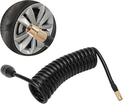 32.8FT Recoil Air Hose, Car Air Pump Extend Hose with Bend, PS20 Female Plug Inflator Extension Tube for American Tire Nozzle Car Motorcycle - size: 32.8 ft