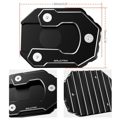 Compatible with KAWASAKI Vulcans S 650 VN650 2015-2024 VULCANS CAFE 2023-2024 Motorcycle Accessories Side Stand Plate Pad Kickstand Extension Enlarge Pad Foot Pegs (Black) - color: Black