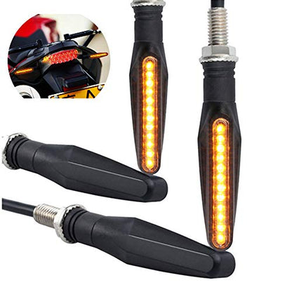 Motorcycle Blinkers Indicator Turn Signal Amber Flowing Sequential Universal Lamp (Pack of 2) - size: 2pcs plastic casing 335 blinkers