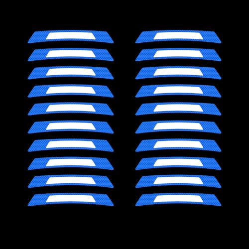 20PCS Strong Reflective Car Wheel Hub Stickers for Cars Helmet Night Safety Warning Reflective Stripe Decals Auto Truck Motorcycle Bicycle Wheels Rim Reflective Stickers (Blue) - color: Blue