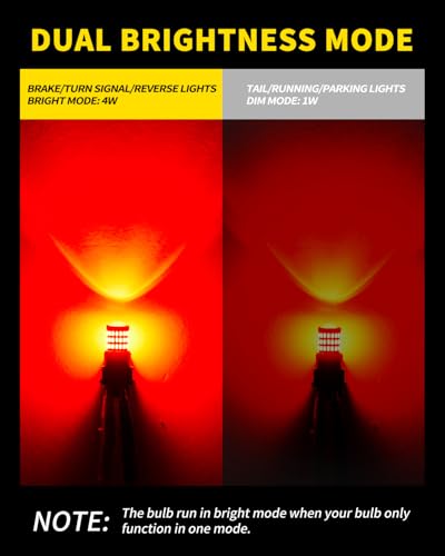 AUXLIGHT 2057 1157 2357 7528 2057A 1157A 2357A LED Bulbs Brilliant Red, Ultra Bright 60-SMD LED Replacement for Brake/Tail Lights, Blinker Lights, Turn Signal/Parking or Running Lights (Pack of 2) - color: Brilliant Red