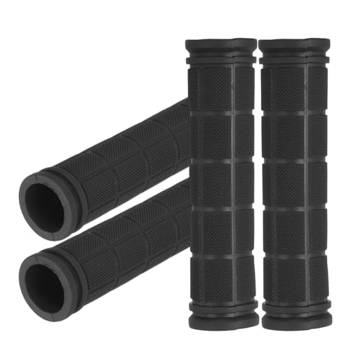 2 Pair Soft Rubber Handlebar Grips, Bicycle Handlebar Grips Bike Handle Bar Wrap Non-Slip 4.5 Inch - Fitting for Mountain Bikes/Road Bicycles/Scooter - color: Black