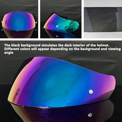 HJ-17 Helmet Visor Replacement,UV Protective Helmet Face Shield Compatible with CL-MAX II,IS-MAX BT,SY-MAX III,IS-MAX II,CL-MAX 3,C90,C91,C91N(Rainbow-Day Use Only) - color: Rainbow-day Use Only