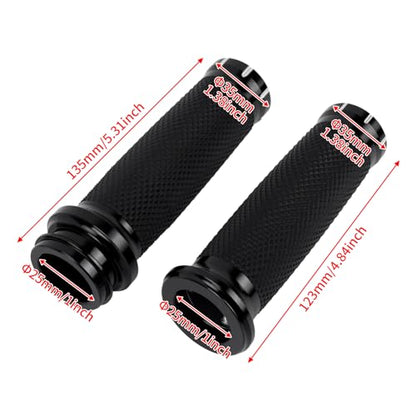 1" Electronic Throttle Defiance Handlebar Grips 25mm Hand Grips Fit for Harley Touring Street Glide Road King Road Glide Electra Glide - color: #3 Black