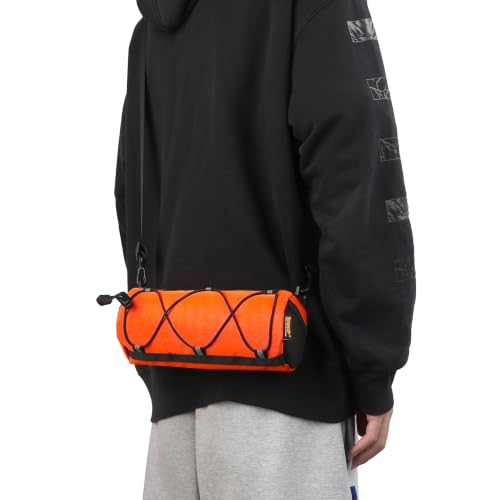 Rhinowalk Bike Handlebar Bag, Bicycle Front Bag Shoulder Bag Storage Bag with Shoulder Strap for Road Mountain Bike Cycling Travel - color: Orange