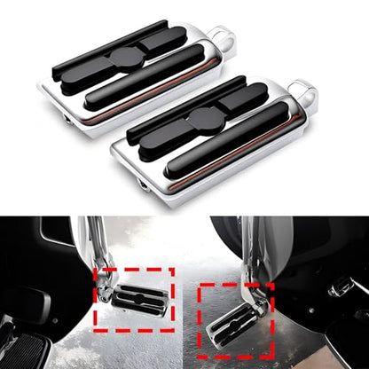 Motorcycle HD Highway Foot Pegs, Footrest, 10mm, Compatible with Harley Touring Electra Street Road Glide - color: Chrome#8