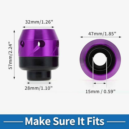 Motorcycle Front Fork Frame Sliders Falling Protection Wheel Crash Protector Scooter Moped Aluminum Alloy Purple 2 Pcs - color: Purple