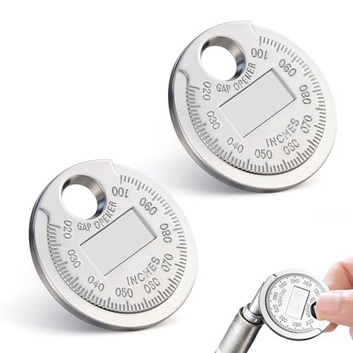 2PCS Spark Plug Gapper,Spark Plug Measuring Tool,Scaled from .020" to .100",Zinc Alloy Portable Spark Plug Adjustment Tool,Gap Measuring Tool of Car Accessories (2 Pcs) - color: 2 Pcs