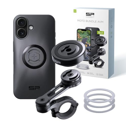 SP CONNECT Moto Bundle II with Anti Vibrations Module| SPC+ | Compatible with for iPhone 16 | Motorcycle Phone Mount |Phone Mount for Motorcycle Handlebars | Cell Phone Holder - style: iPhone 16
