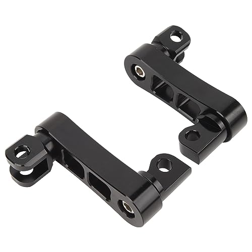 Motorcycle Foot Peg Highway Bracket – 360° Adjustable Aluminum Extension for Touring (Black) - color: Black
