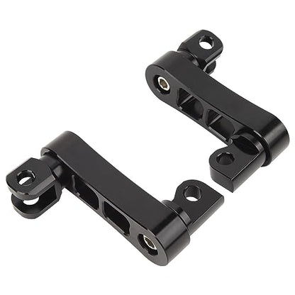 Motorcycle Foot Peg Highway Bracket – 360° Adjustable Aluminum Extension for Touring (Black) - color: Black