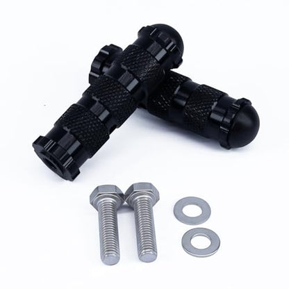 PROCNC Universal Anti-slip 8mm Motorcycle Foot Pegs with Install Bolts Foot Pegs Fit for Aprilla Honda Kawasaki Ducati Suzuki Yamaha Triumph MV etc (Black) - color: black