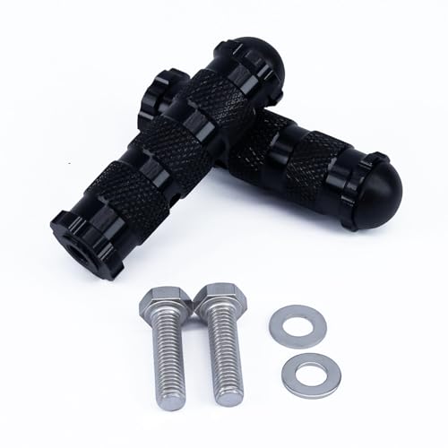 PROCNC Universal Anti-slip 8mm Motorcycle Foot Pegs with Install Bolts Foot Pegs Fit for Aprilla Honda Kawasaki Ducati Suzuki Yamaha Triumph MV etc (Black) - color: black