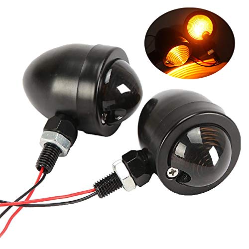 INNOGLOW Motorcycle Turn Signal Lights Bulb Amber Universal Incandescent Lens Indicators Blinkers Lights for Custom Suzuki Kawasaki Harley Davidson Choppers Cruisers (2 PCS) - color: Style-1