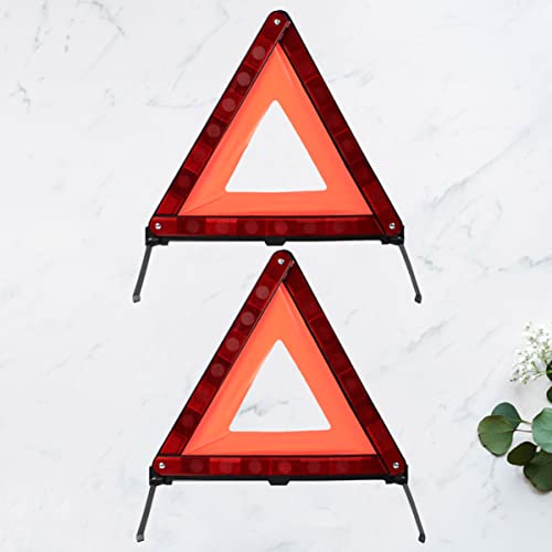 PartyKindom 2pcs Emergency Roadside Kit Warning Triangle Signs Car Emergency Road Safety Kit Quick Setup and Weighted Base