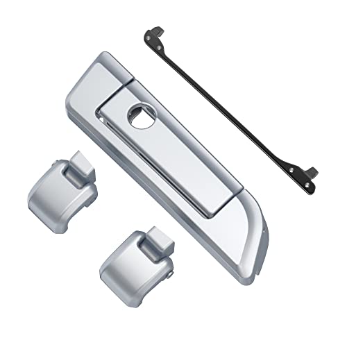 Moto Onfire Barracuda Silver Tour Trunk Luggage Latches Hinges Fit for AB Harley Touring Razor Chopped King Tour Trunk Luggage - color: Barracuda Silver