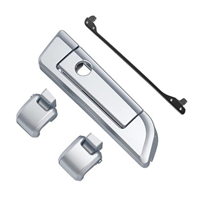 Moto Onfire Barracuda Silver Tour Trunk Luggage Latches Hinges Fit for AB Harley Touring Razor Chopped King Tour Trunk Luggage - color: Barracuda Silver