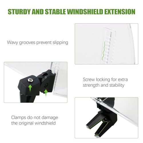 PACEWALKER Universal Motorcycle Windshield Extension Motorcycle Wind Deflector Fit for Kawasaki Honda Suzuki Yamaha Harley Most Motorcycle Scooter Dirt Bikes (Brown)