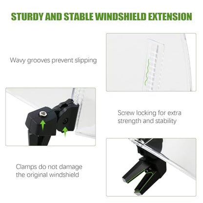 PACEWALKER Universal Motorcycle Windshield Extension Motorcycle Wind Deflector Fit for Kawasaki Honda Suzuki Yamaha Harley Most Motorcycle Scooter Dirt Bikes (Brown)
