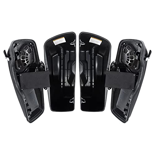 HR3 Candy Cobalt/Indigo Ink 4" Stretched Hard Saddlebags w/Speaker Lids Compatible with 2017 CVO Street Glide FLHXSE (Replace for OEM) - color: Candy Cobalt / Indigo Ink