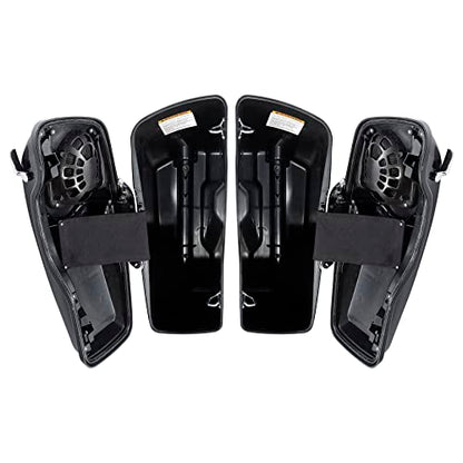HR3 Candy Cobalt/Indigo Ink 4" Stretched Hard Saddlebags w/Speaker Lids Compatible with 2017 CVO Street Glide FLHXSE (Replace for OEM) - color: Candy Cobalt / Indigo Ink