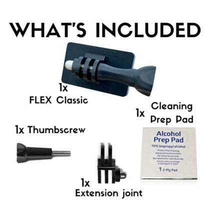Flex Classic Flexible Adhesive Action Camera Mount for Motorcycle windscreens, MX Visor Peaks, Helmets, fairings, cowls, and More! Compatible with GoPro, Insta360, DJI, Sugru, and More - size: Single