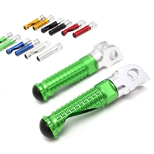 MC MOTOPARTS MPRO Green CNC Rider Foot Pegs Compatible with YZF R1 00-21 YZF R6 03-19 YZF R1M 15-21 R1S 16-19 - color: Green, size: No Extension