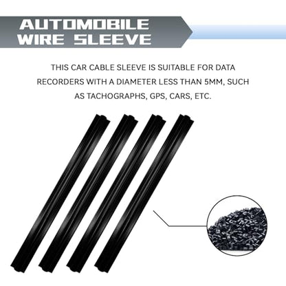4Pcs Car Cable Management Wire Cover Automotive Clip Cord Sleeves to Hide Cords Car Concealed Power Cable Organizer Line Sleeve Adhesive Cable Hidden Protector for USB, Audio and Video Line