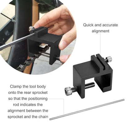 Chain Alignment Tool Suitable for Motorcycle ATV Dirt Bike Scooter Sprocket Chain Maintenance Quick Accurate Alignment Tool (Black) - color: black