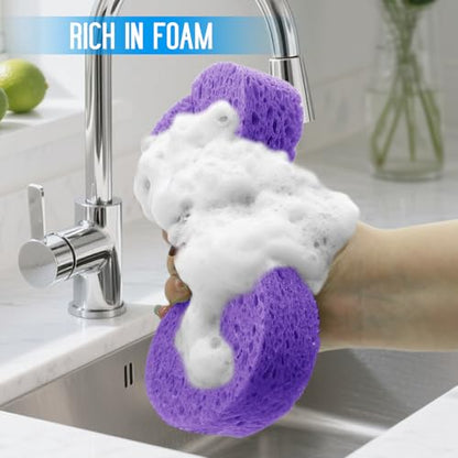 3PCS Car Wash Sponge, Heavy Duty Car Sponges for Washing, Car Accessories Large Sponges for Cleaning, Automotive Cleaning Supplies, Eco Friendly Sponge (7.68 x 3.74 x 1.38 Inch), Purple - color: Purple