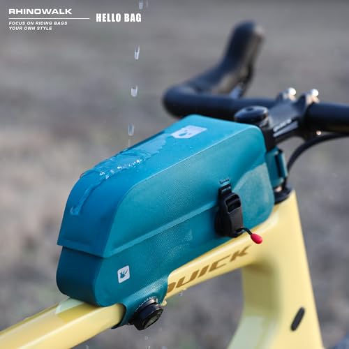 Rhinowalk Bike Frame Bag with Magnetic Flap Waterproof Bicycle Top Tube Bag Bikepacking Cycling Tools Storage Bag for MTB Road Bike - color: Blue