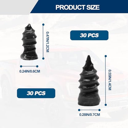 Tire Repair Kit - 60pcs Vacuum Rubber Nails for Emergency Puncture Repair on All Vehicles (Car, Truck, Motorcycle, ATV, Tractor tire,JP) - size: 60pcs