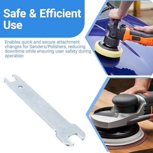 692900 Wrench | For Porter Cable 7424XP, 7335, 7336, 7424 Polisher and Orbital Sander, Metal Silver Wrench with Dual-End Design and Hang Hole