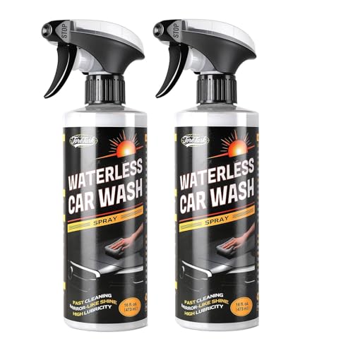Waterless Car Wash Spray, High-lubricity Ingredients Safe Formula, 3-in-1 Ceramic Protective Coating, Motorcycle Cleaner, Car Cleaning Spray for Detailing, Spray and Wash for SUV, Truck, RV 2 Pack - size: 16 Fl Oz (Pack of 2)