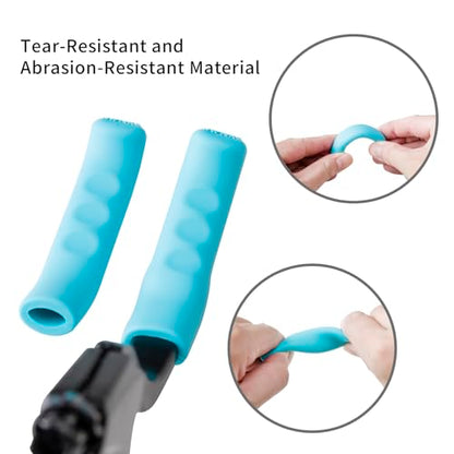 2 Pairs Silicone Brake Lever Covers for Bikes - Anti-Slip Handle Sleeves, Fits Mountain & Road Bicycles (Blue) - color: Blue