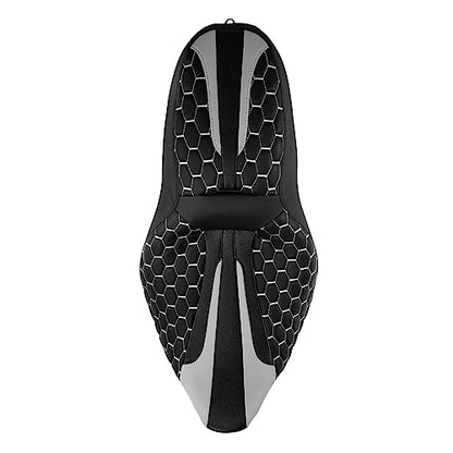C.C. RIDER Gel 2 Up Rider Driver&Passenger Seat Fit for Harley Touring Road King Street Glide Electra Glide Tri 2009-2023 - color: GEL Seat-Grey