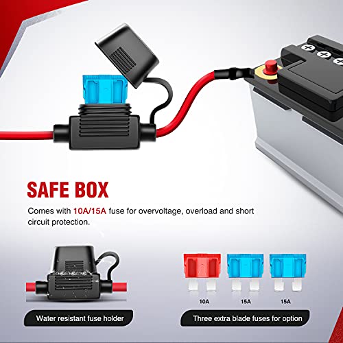 Nilight 16AWG LED Light Bar Wiring Harness Kit 2 Leads 12V On/Off 5 Pin Rocker Switch Power Relay Blade Fuse for Jeep Boat Trucks - color: 16AWG Rocker Switch Wiring Harness-2 Leads
